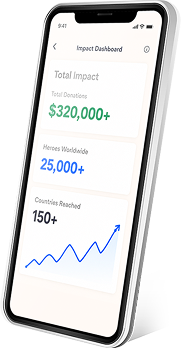 Impact tracking phone mockup